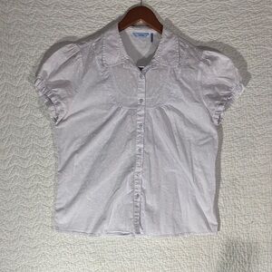 Izod White Textured Button-Up Shirt